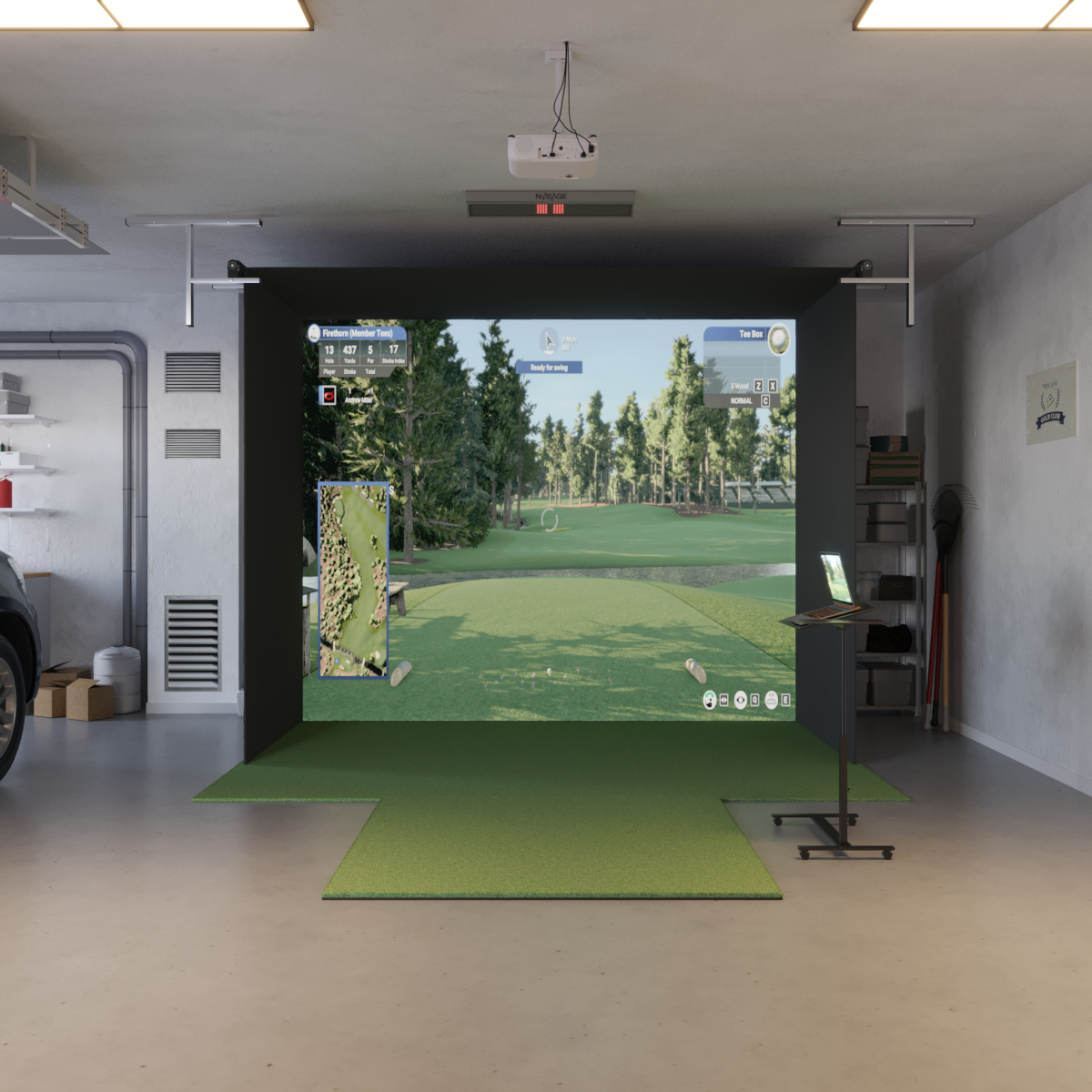NVISAGE N1 Retractable Golf Simulator Package