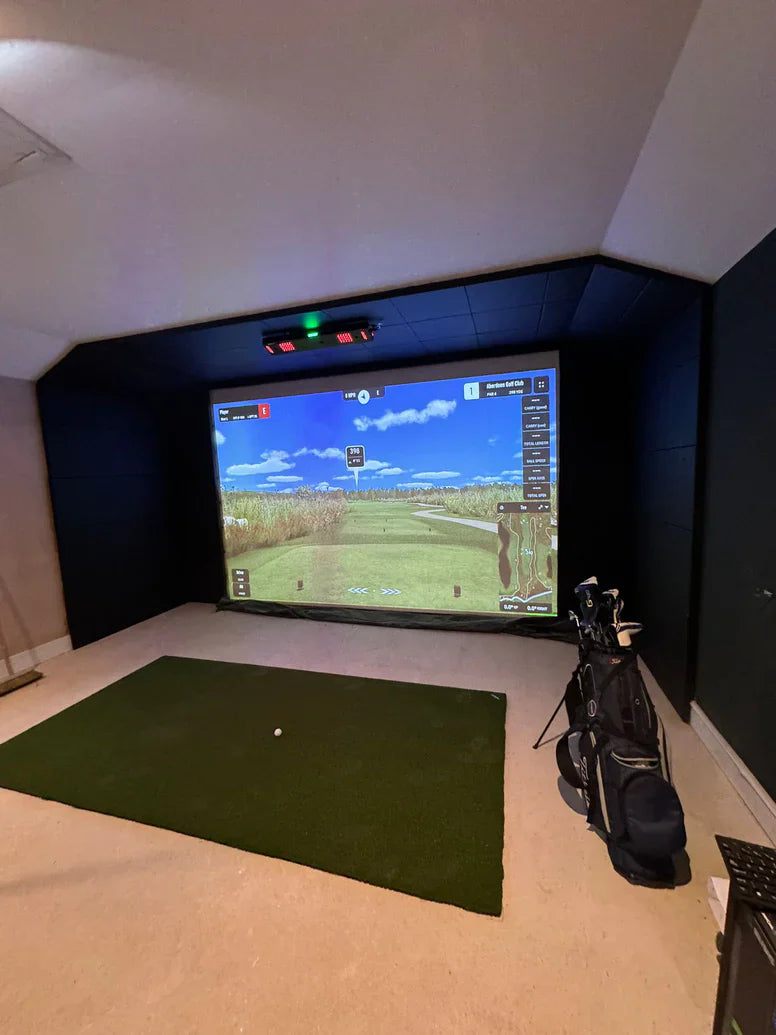 Golf Simulator Foam Leatherette Acoustic Wall Tiles Sound Dampening Panels, Black, Pack Of 10 Wall Tiles