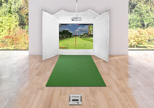 FlightScope Mevo+ Retractable Screen Golf Simulator Package