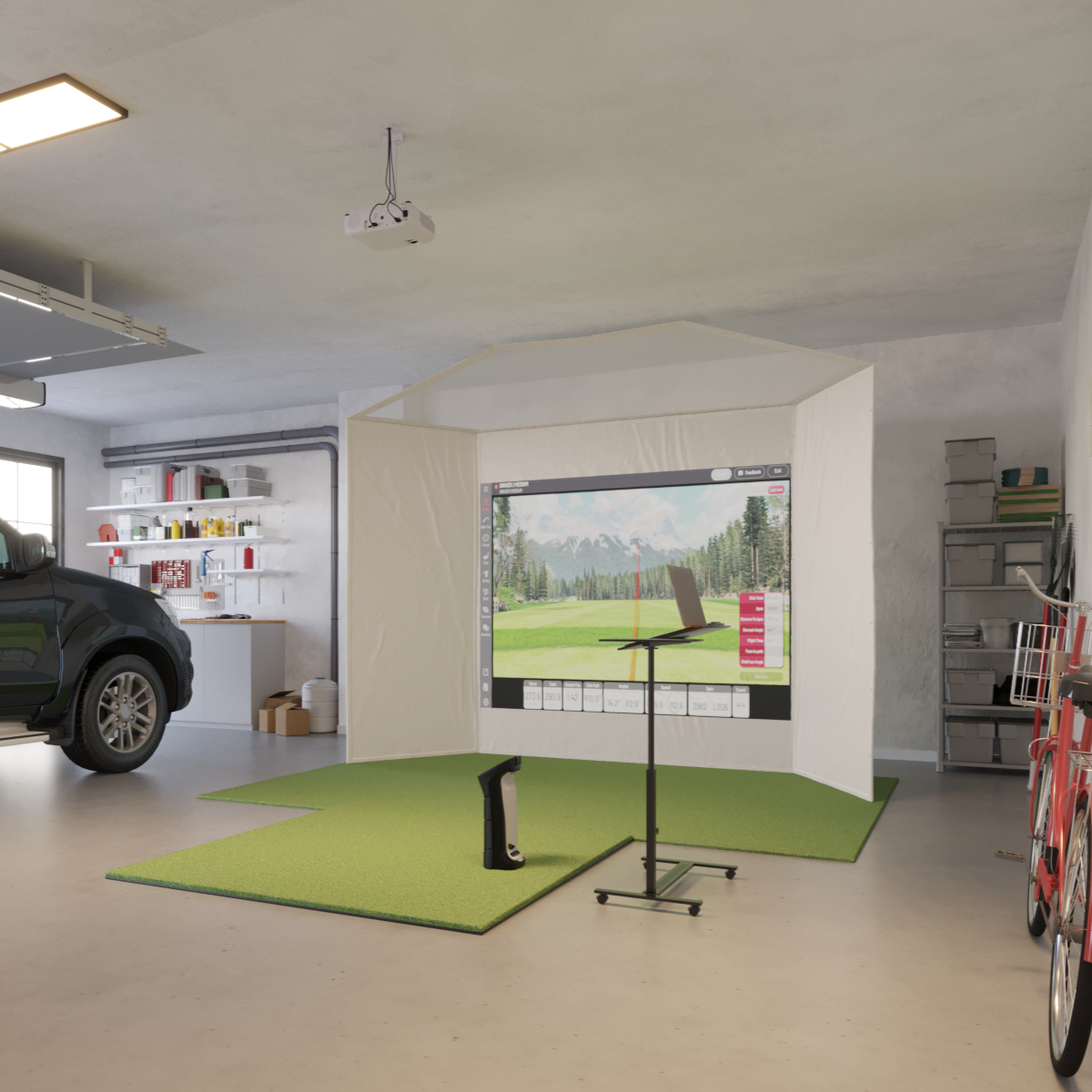 Uneekor EYE MINI Retractable Golf Simulator Package