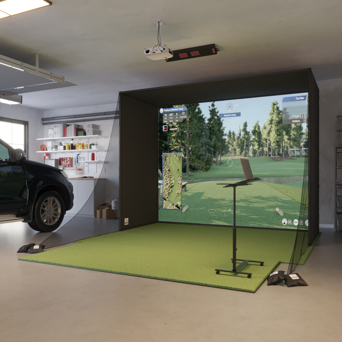 Uneekor EYE XO SwingBay Golf Simulator Package