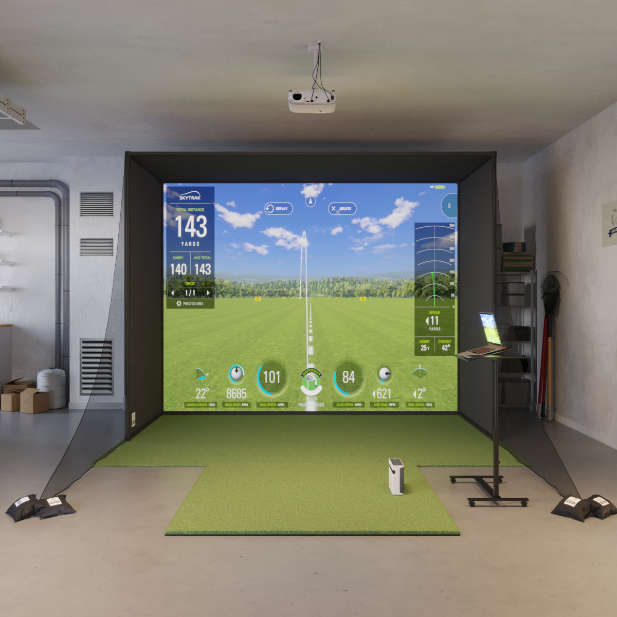 SkyTrak+ SwingBay Golf Simulator