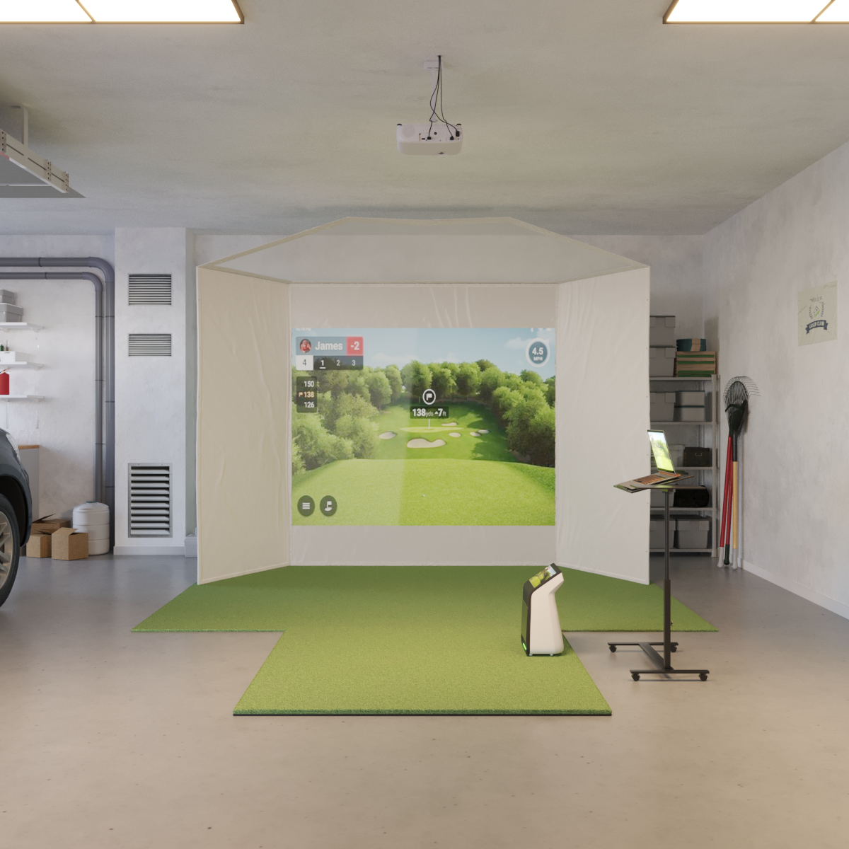 Garmin Approach R50 Retractable Golf Simulator Package