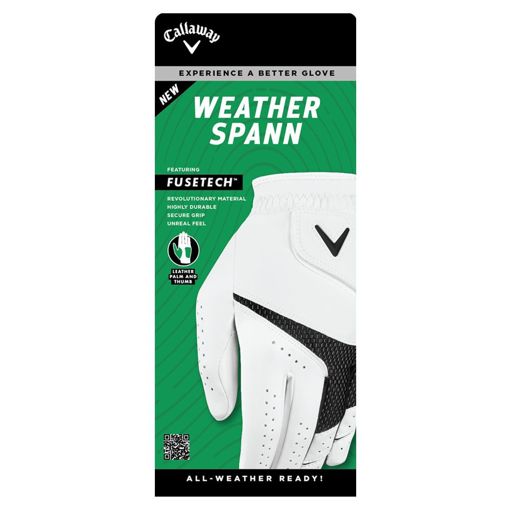 Callaway Weather Spann 2-Pack Golf Glove White - 23 Men