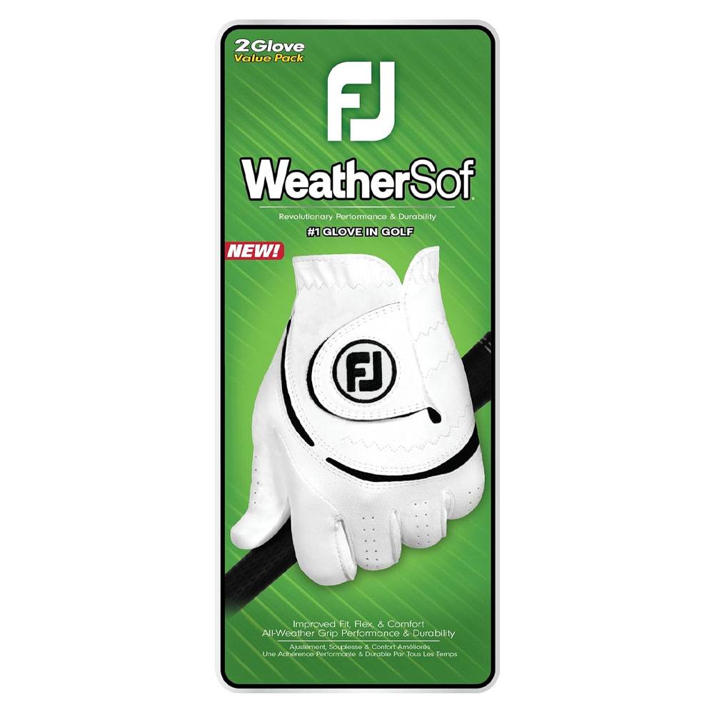 FootJoy WeatherSof 2-Pack Golf Glove White/Black - 24 Men