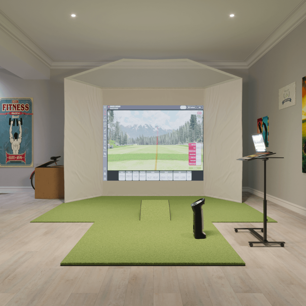 Uneekor EYE MINI Retractable Golf Simulator Package