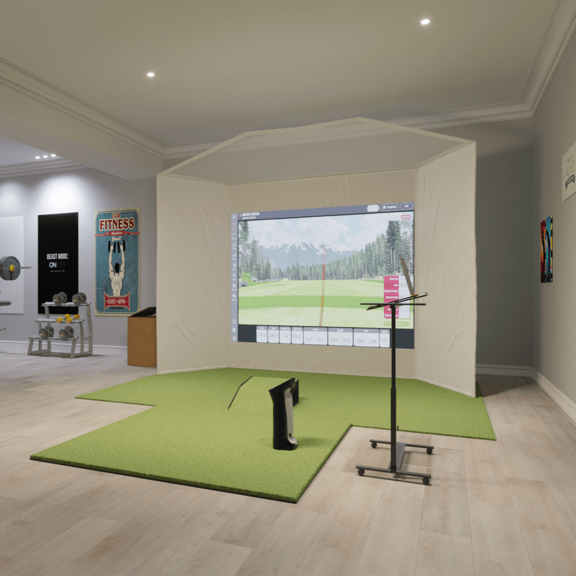 Uneekor EYE MINI Retractable Golf Simulator Package